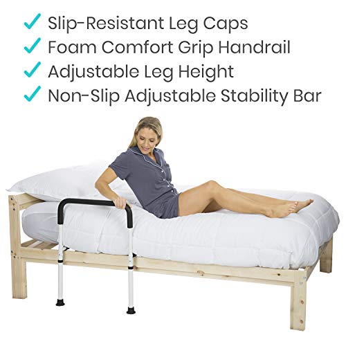 Vive Bed Assist Rail - Adult Bedside Standing Bar for Seniors, Elderly, Handi...