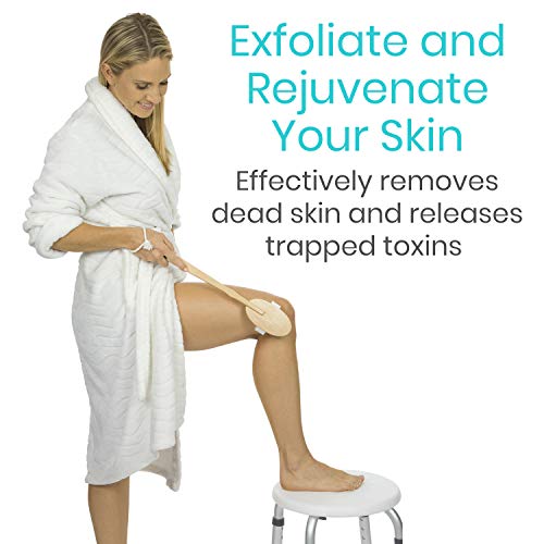 Vive Body Brush Set (3 Piece) - Wash Scrub Exfoliator - Dry Brushing with Nat...