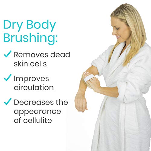 Vive Body Brush Set (3 Piece) - Wash Scrub Exfoliator - Dry Brushing with Nat...