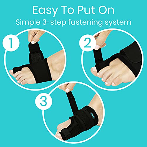 Vive Bunion Brace (Pair) - Big Toe Corrector Straightener with Splint - Hallu...