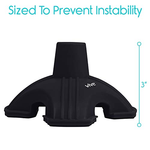 Vive Cane Tip - Quad Rubber Replacement Foot Pad for Walking Canes - Stable F...