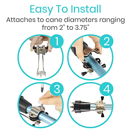 Vive Cane Tips for Ice - All Terrain Heavy Duty (2 Pack) Metal Retractable 4-...