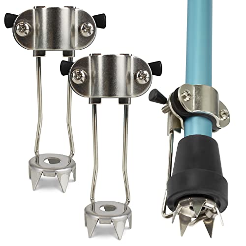 Vive Cane Tips for Ice - All Terrain Heavy Duty (2 Pack) Metal Retractable 4-...