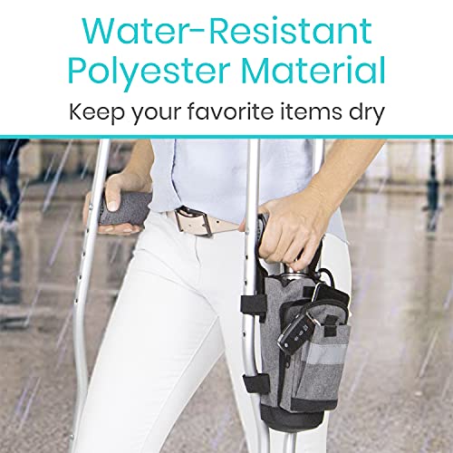Vive Crutch Accessories Bag and Hand Grip Cushions, Water-Resistant Premium P...