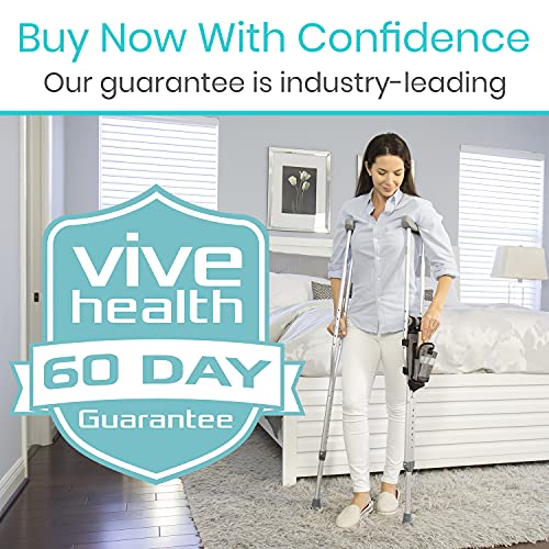 Vive Crutch Accessories Bag and Hand Grip Cushions, Water-Resistant Premium P...