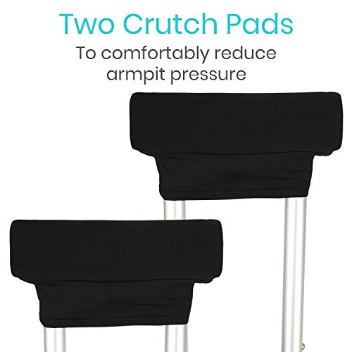 Vive Crutch Pad and Bag Set (5 PCS) - Underarm Padding, Hand Grips and Pouch ...