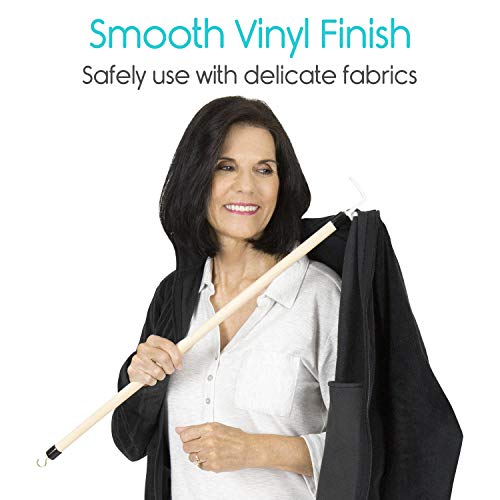 Vive Dressing Stick with Zipper Puller (27 Inch) - Sock Remover Tool - Indepe...