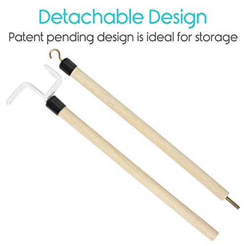 Vive Dressing Stick with Zipper Puller (27 Inch) - Sock Remover Tool - Indepe...