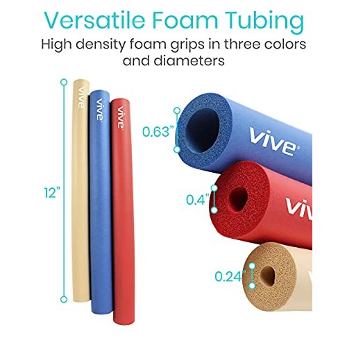 Vive Foam Tubing (9 Pack) - Utensil Padding Grips - Spoon, Fork Round Hollow ...