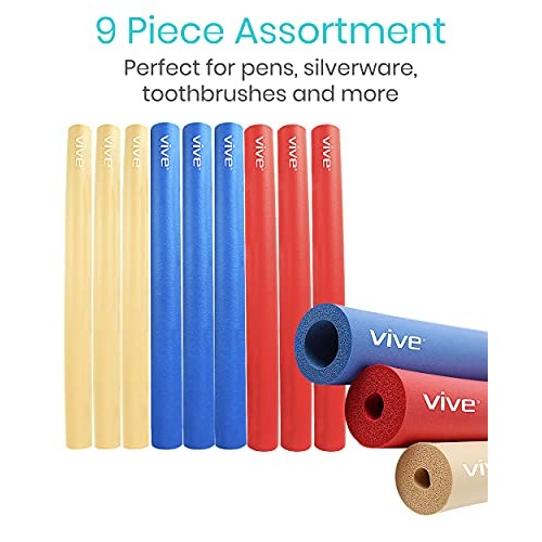Vive Foam Tubing (9 Pack) - Utensil Padding Grips - Spoon, Fork Round Hollow ...