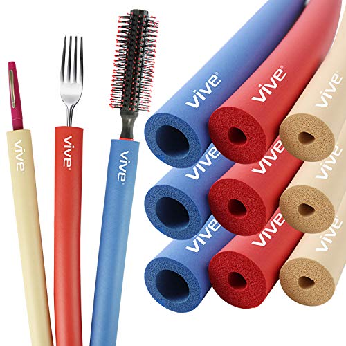 Vive Foam Tubing (9 Pack) - Utensil Padding Grips - Spoon, Fork Round Hollow ...