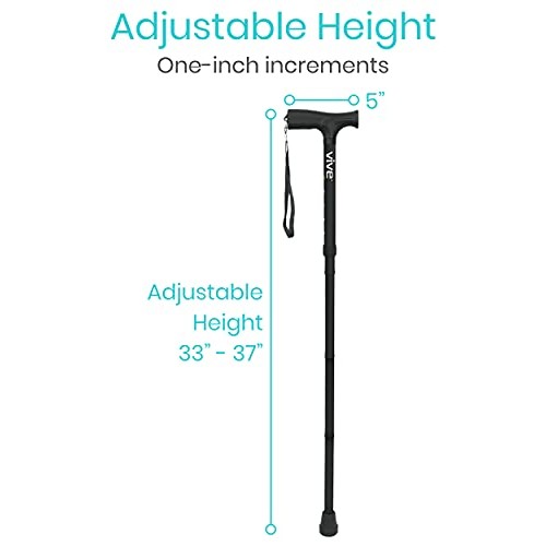 Vive Folding Cane - Foldable Walking Cane for Men, Women - Fold-up, Collapsib...