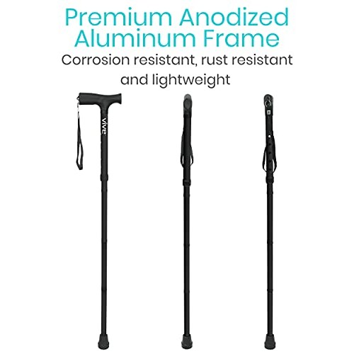 Vive Folding Cane - Foldable Walking Cane for Men, Women - Fold-up, Collapsib...