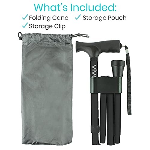 Vive Folding Cane - Foldable Walking Cane for Men, Women - Fold-up, Collapsib...