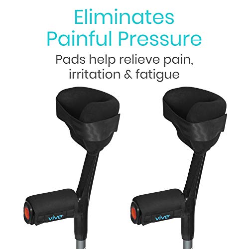 Vive Forearm Crutch Pads and Hand Grips 4 PCS - Cushion Padding Accessories (...