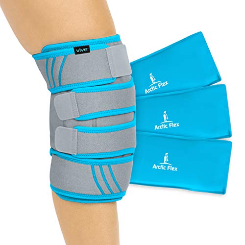 Vive Knee Ice Pack Wrap - Cold / Hot Gel Compression Brace - Heat Support Str...