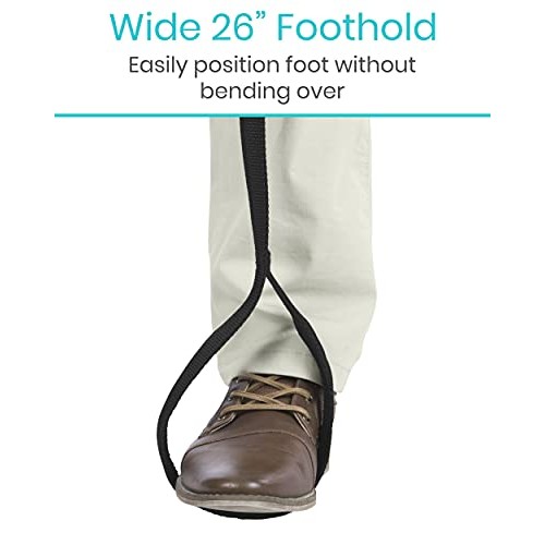 Vive Leg Lifter Strap (44 Inch) - Rigid Foot Loop, Hand Grip for Adult, Senio...