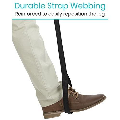 Vive Leg Lifter Strap (44 Inch) - Rigid Foot Loop, Hand Grip for Adult, Senio...