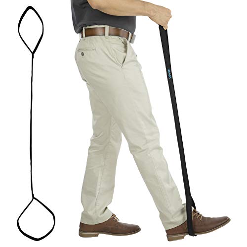 Vive Leg Lifter Strap (44 Inch) - Rigid Foot Loop, Hand Grip for Adult, Senio...