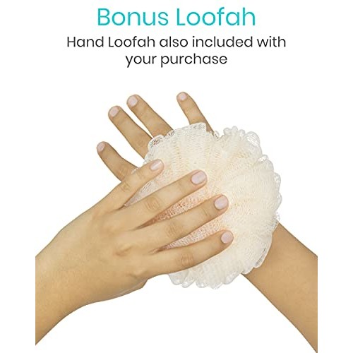 Vive Loofah Sponge Back Scrubber - Men & Women Long Handled Exfoliating Bath ...