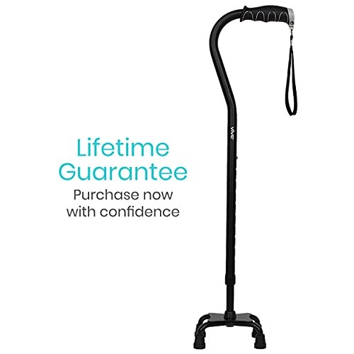 Vive Quad Cane - Walking Stick for Men and Women - Lightweight Adjustable Sta...