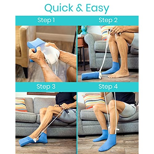 Vive Sock Aid - Easy On and Off Stocking Slider - Donner Pulling Assist Devic...