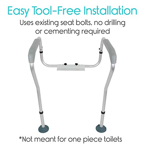 Vive Toilet Rail - Bathroom Safety Frame - Medical Railing Helper for Elderly...