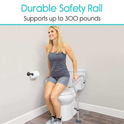 Vive Toilet Rail - Bathroom Safety Frame - Medical Railing Helper for Elderly...
