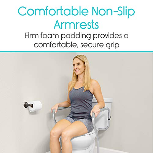 Vive Toilet Rail - Bathroom Safety Frame - Medical Railing Helper for Elderly...