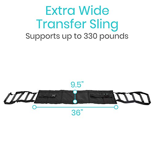Vive Transfer Sling - Padded Assist Gait Belt - Heavy Duty Patient Lift with ...