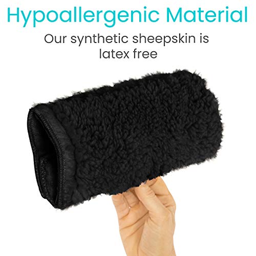 Vive Wheelchair Armrest Cover (Pair) - Memory Foam Sheepskin Pad for Office &...