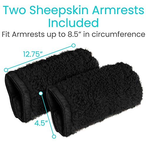 Vive Wheelchair Armrest Cover (Pair) - Memory Foam Sheepskin Pad for Office &...