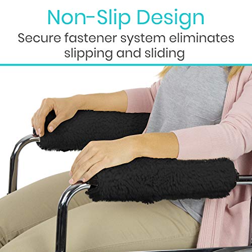 Vive Wheelchair Armrest Cover (Pair) - Memory Foam Sheepskin Pad for Office &...