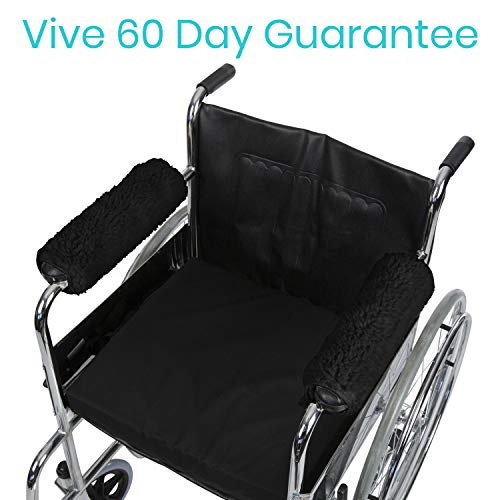 Vive Wheelchair Armrest Cover (Pair) - Memory Foam Sheepskin Pad for Office &...