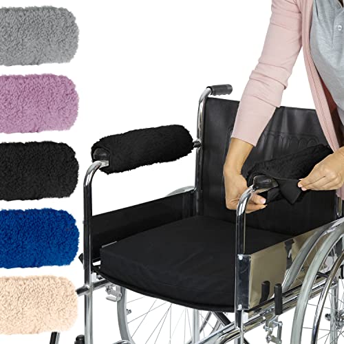 Vive Wheelchair Armrest Cover (Pair) - Memory Foam Sheepskin Pad for Office &...