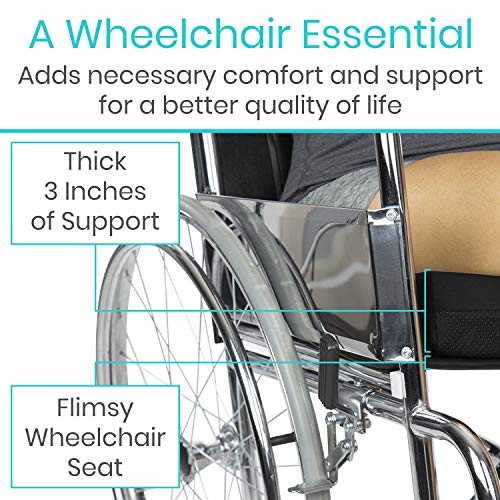Vive Wheelchair Cushion - Gel Seat Pad for Coccyx, Orthopedic Back Support, S...