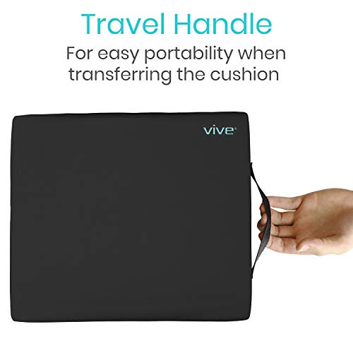 Vive Wheelchair Cushion - Gel Seat Pad for Coccyx, Orthopedic Back Support, S...