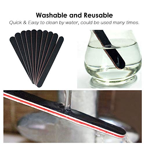 Nail Files Black Straight Nail file Double Sided VIVID STELLA Emery Board SOL...