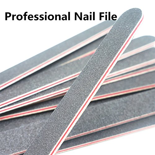 Nail Files Black Straight Nail file Double Sided VIVID STELLA Emery Board SOL...
