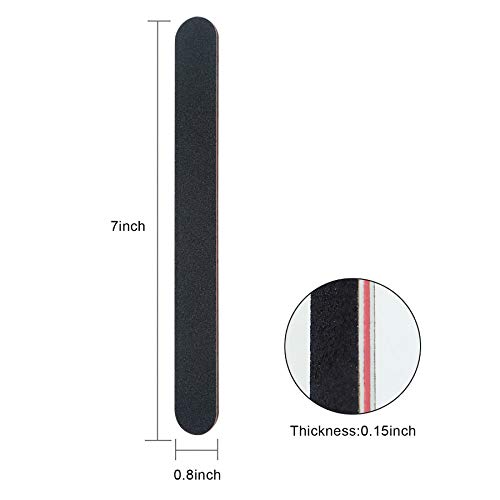 Nail Files Black Straight Nail file Double Sided VIVID STELLA Emery Board SOL...