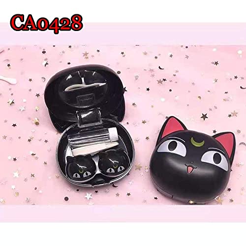 Anime Cute Cat Contact Lens Case Travel Box Container Care Kit Mirror +Bottle...