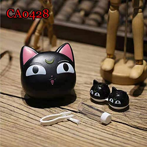 Anime Cute Cat Contact Lens Case Travel Box Container Care Kit Mirror +Bottle...