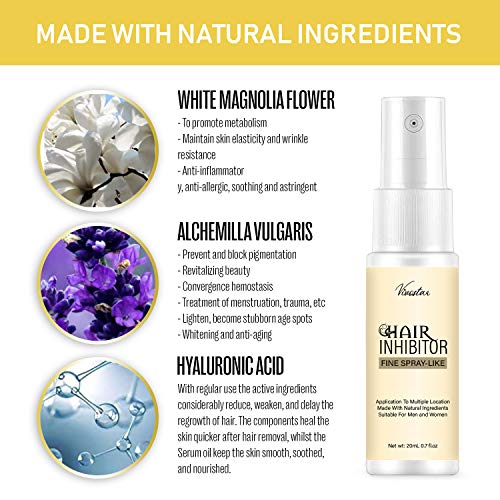 Hair Inhibitor, Painless Hair Regrowth Inhibitor Spray, Apply after Hair Remo...
