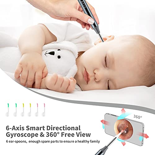 VIVP Ear Wax Removal with Camera, Wireless Otoscope with 6 LED Light, 1080P F...