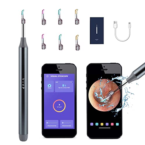 VIVP Ear Wax Removal with Camera, Wireless Otoscope with 6 LED Light, 1080P F...