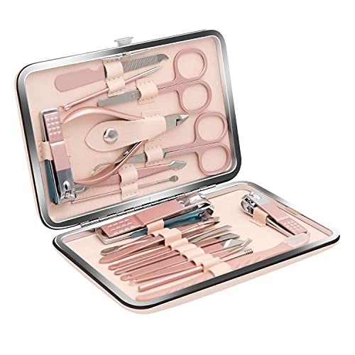 VKK Manicure and Pedicure Set, Nail Care Case, Kit of 18 Personal Care Tools ...