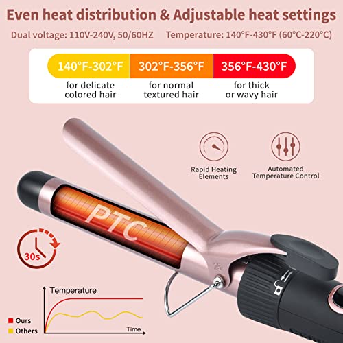 6 in 1 Curling Iron Set, Curling Wand Set Interchangeable Ceramic Barrels, Ha...