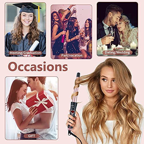 6 in 1 Curling Iron Set, Curling Wand Set Interchangeable Ceramic Barrels, Ha...