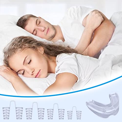 Sleeping Tooth Guard Anti Grinding Dental with 4 Pack Silicone Nose Plugs Hol...