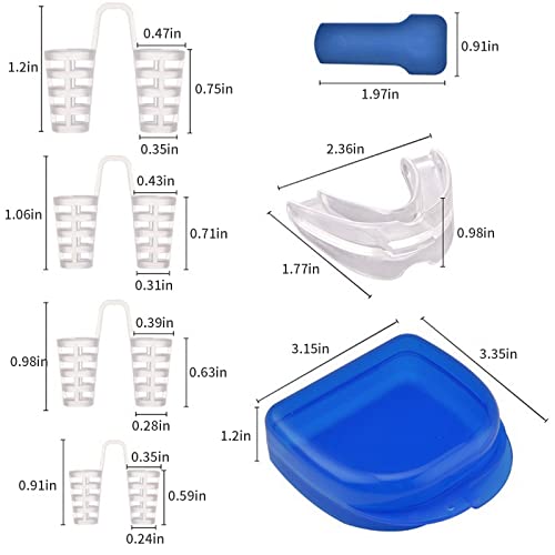 Sleeping Tooth Guard Anti Grinding Dental with 4 Pack Silicone Nose Plugs Hol...